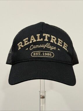 REALTREE "REALTREE Camouflage EST. 1986" Embroidered Trucker Hat Blk/Gold OSFM